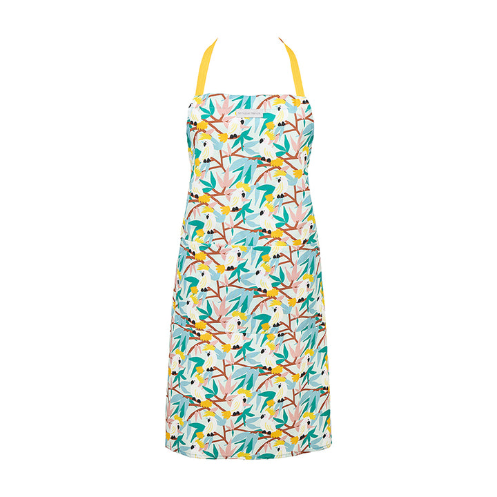 Annabel Trends cotton apron in White Cockatoo