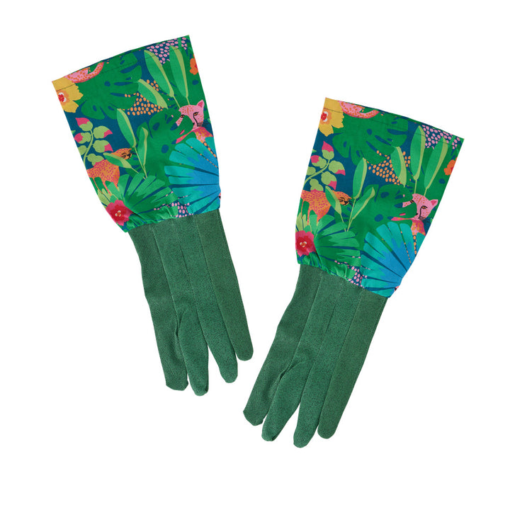 Long Sleeve Garden Gloves - Cotton - Cheetah