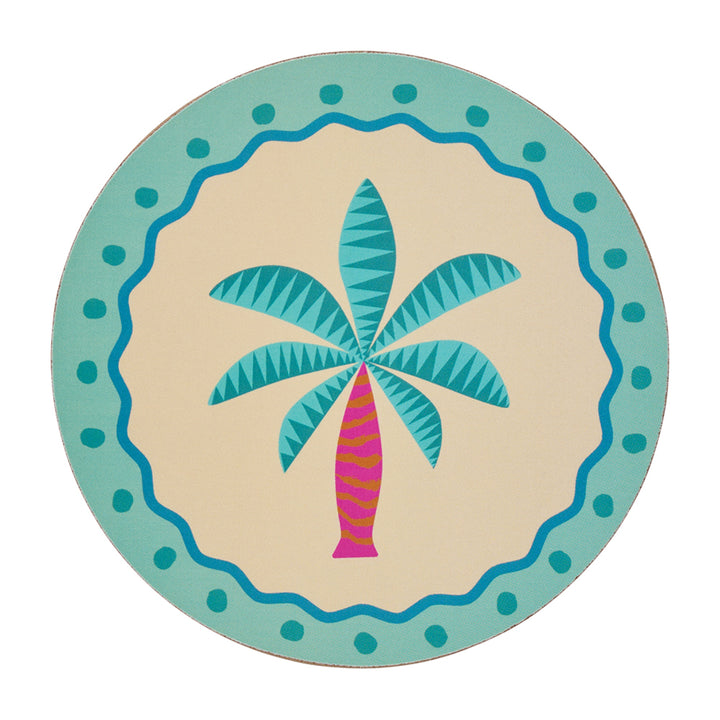 Annabel Trends Cork backed Coasters in Fiesta - box of 6 coasters