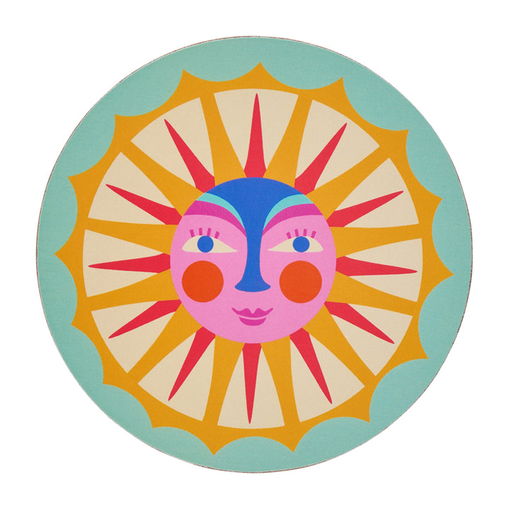 Annabel Trends Cork backed Coasters in Fiesta - box of 6 coasters