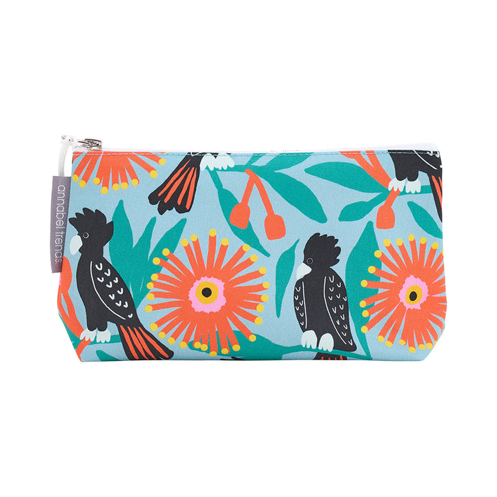 Annabel Trends Small cotton Cosmetic Bag in Black cockatoo