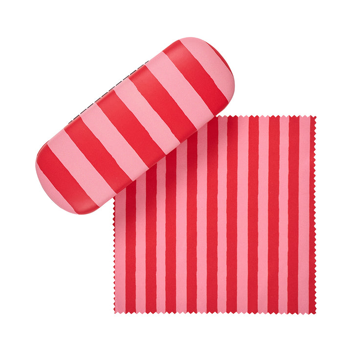 Annabel Trends Glasses Case Combo with Cleaning Cloth in Red Stripe