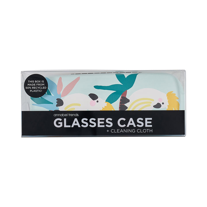 Annabel Trends Glasses Case Combo with Cleaning Cloth in White Cockatoo