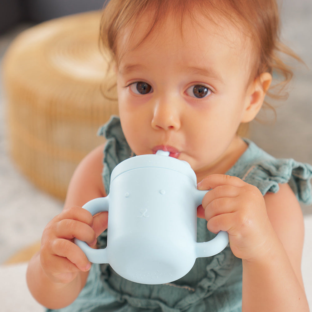 ice blue Silicone Sippi bear cup