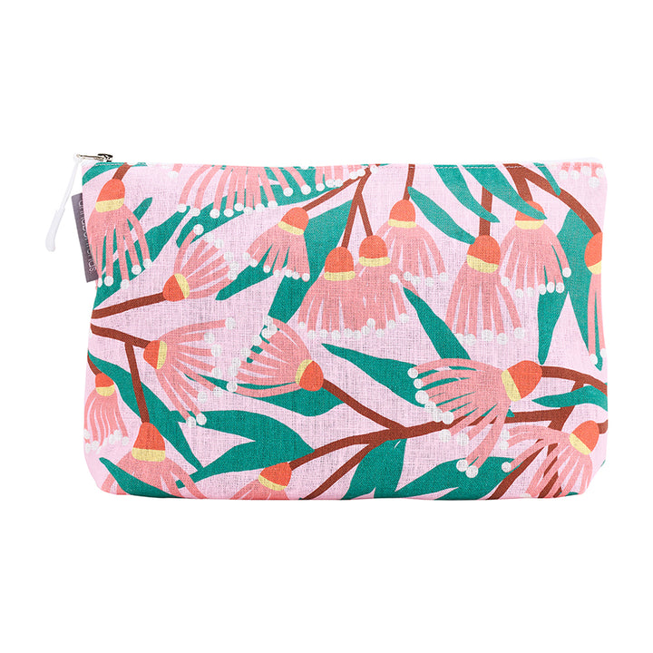 Annabel Trends Linen Large Cosmetic Bag in Blossom Branches print