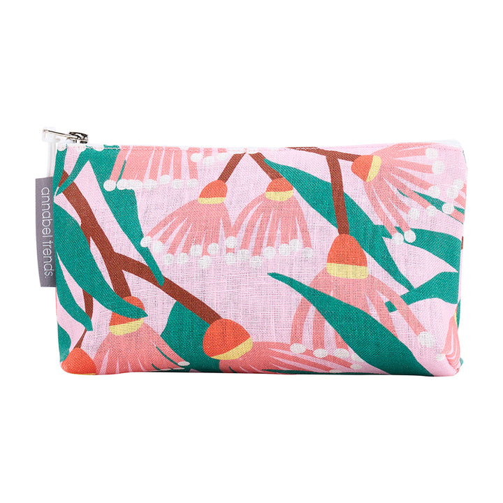 Annabel Trends small linen Cosmetic Bag in blossom branches print
