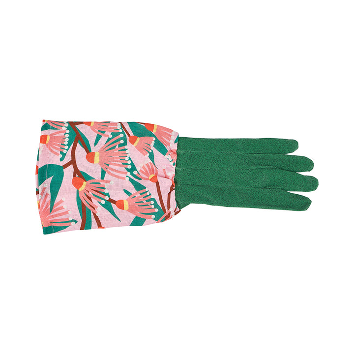 Annabel Trends Linen Long Sleeve Graden Gloves in blossom branches print