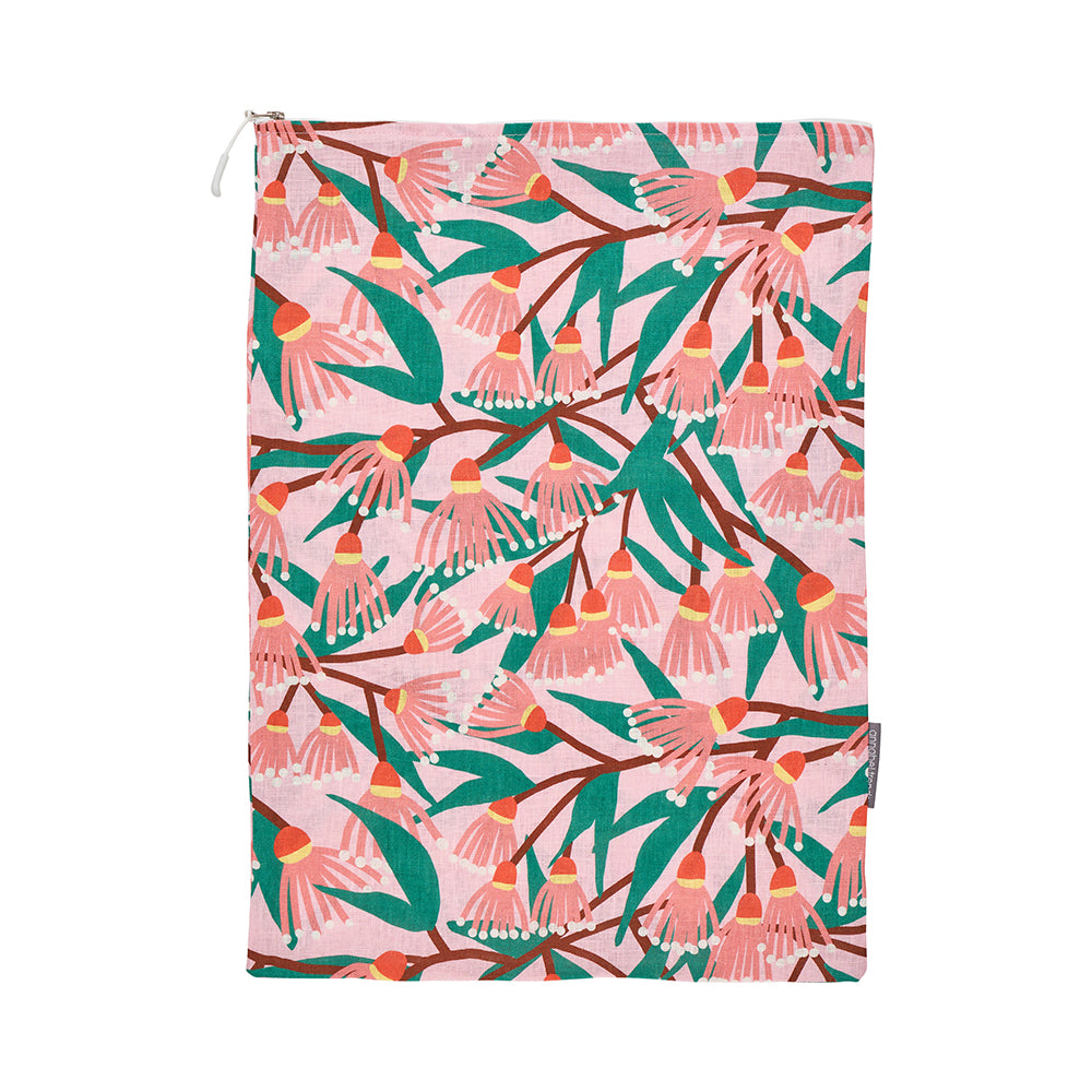 Annabel Trends Linen Laundry bag in blossom branches print