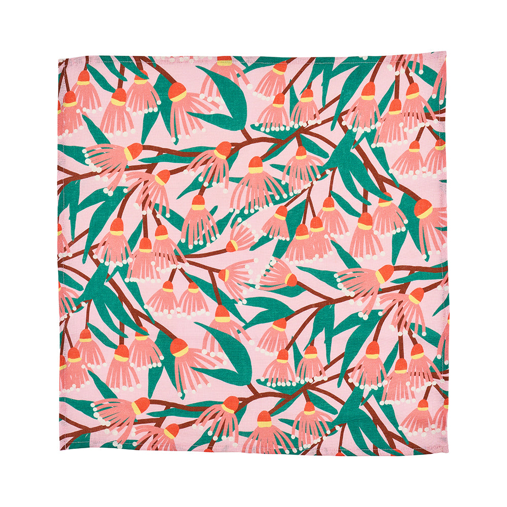 Annabel Trends Linen Napkin Set in blossom branches print