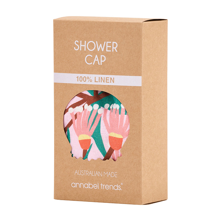 Annabel Trends Linen Shower Cap in blossom branches print