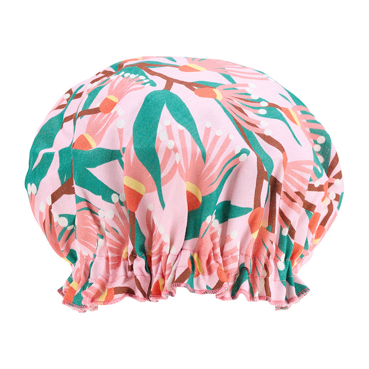 Annabel Trends Linen Shower Cap in blossom branches print