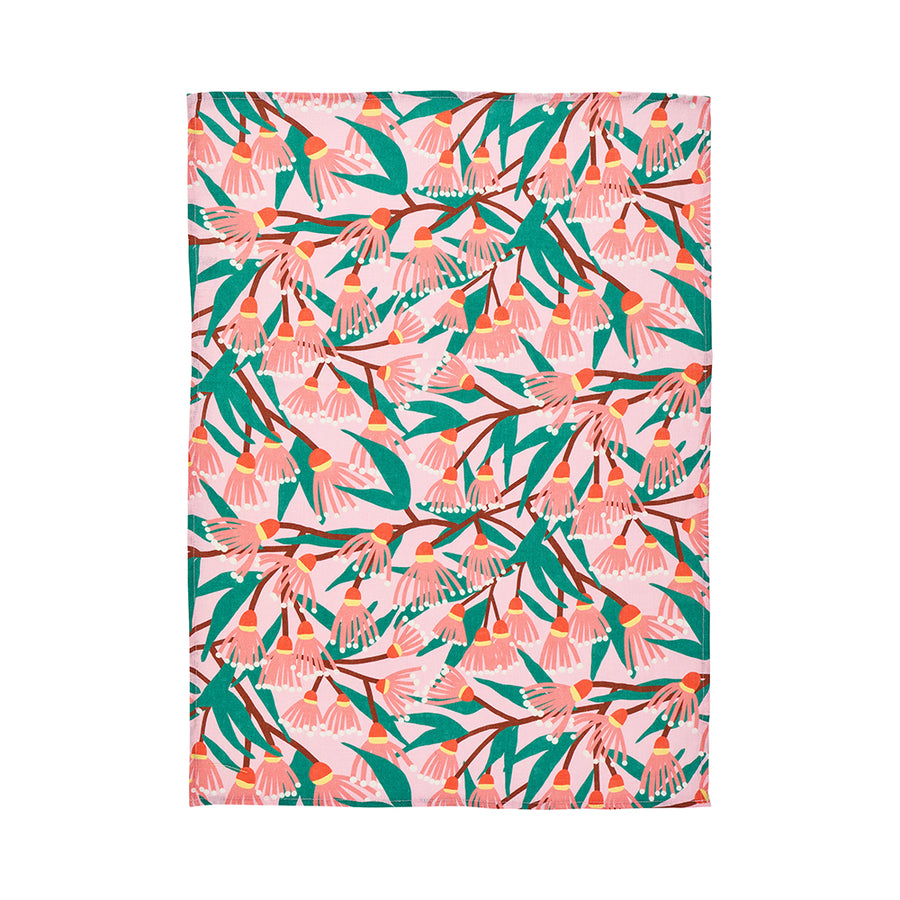 Annabel Trends Linen Tea Towel in Blossom Branches