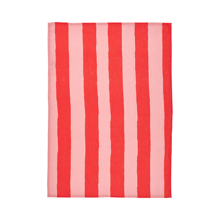 Annabel Trends Linen Tea towel in Red Stripe