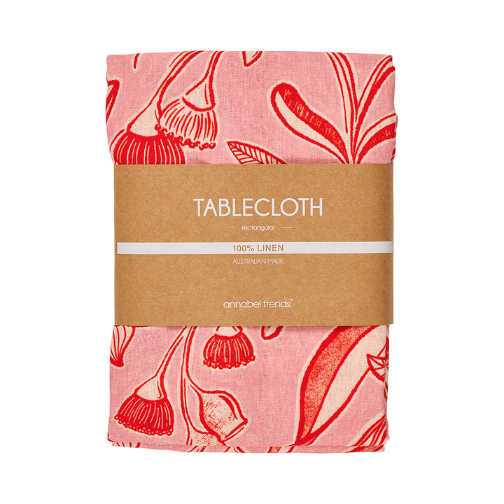 Annabel Trends Linen Tablecloth in Trailing Natives Red