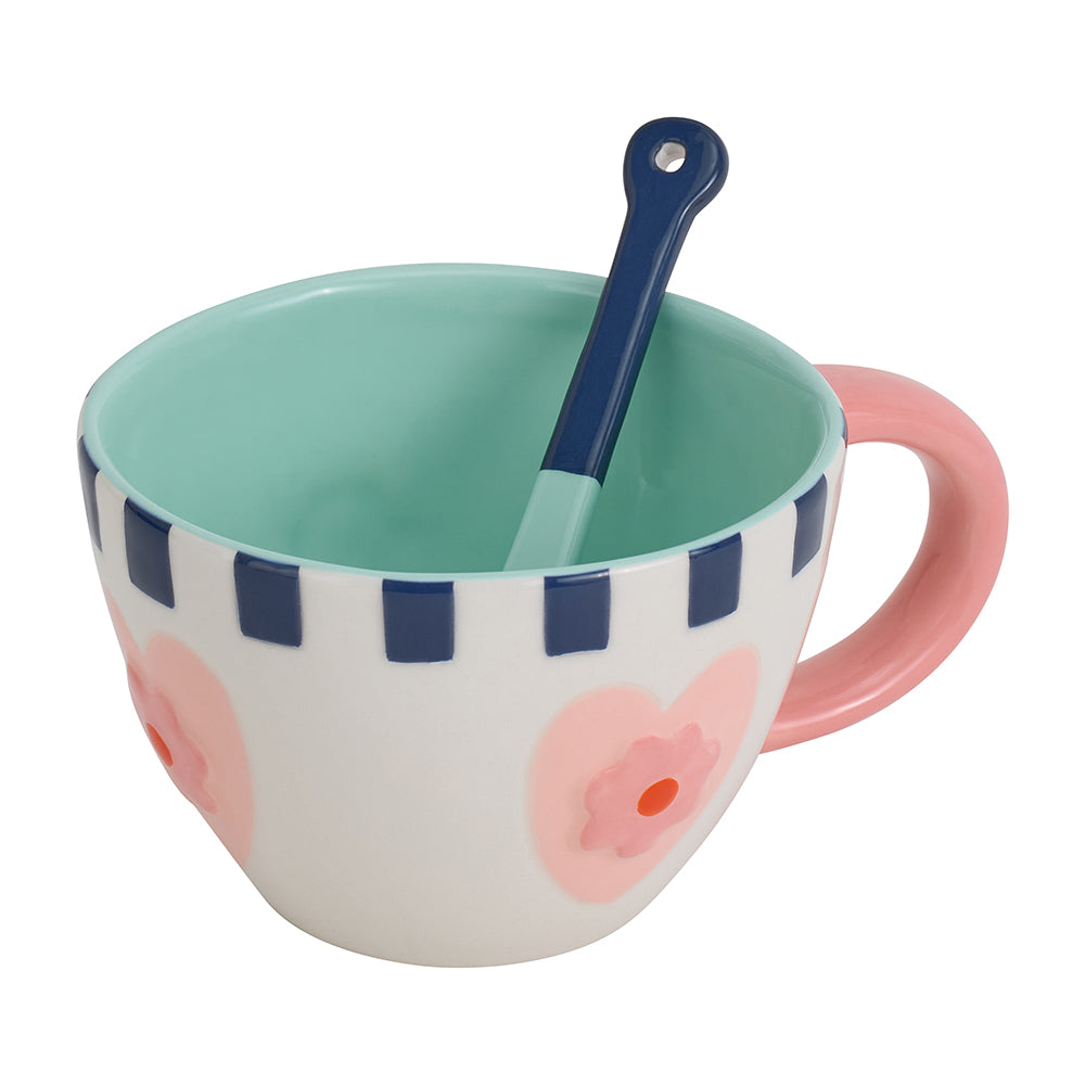 mothers day ceramic cup of love mug and spoon set