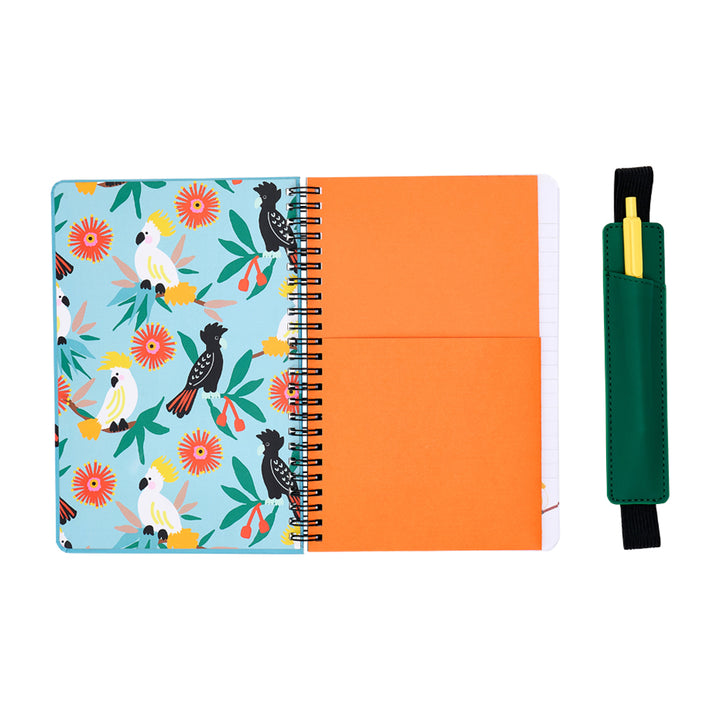 Annabel Trends Notebook with pen in cockatoo design