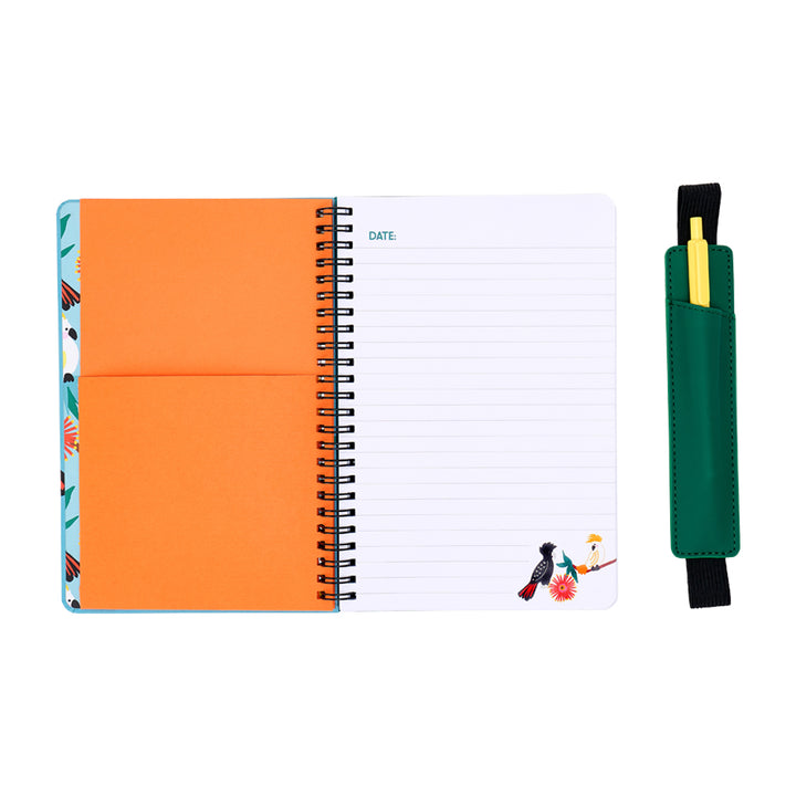 Annabel Trends Notebook with pen in cockatoo design