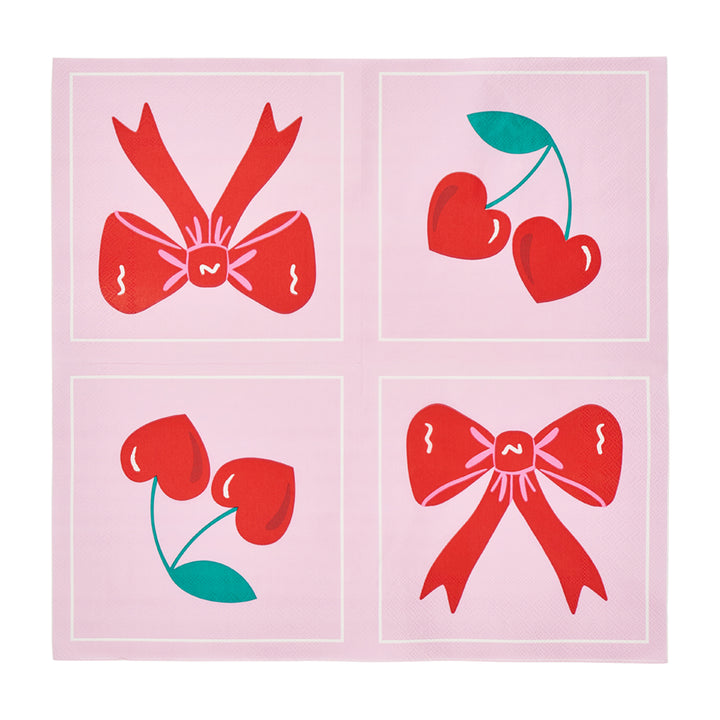 Annabel Trends Paper Napkins bow and cherries