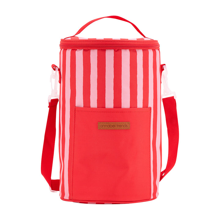 Annabel Trends Picnic Cooler barrel bag in Red Stripe