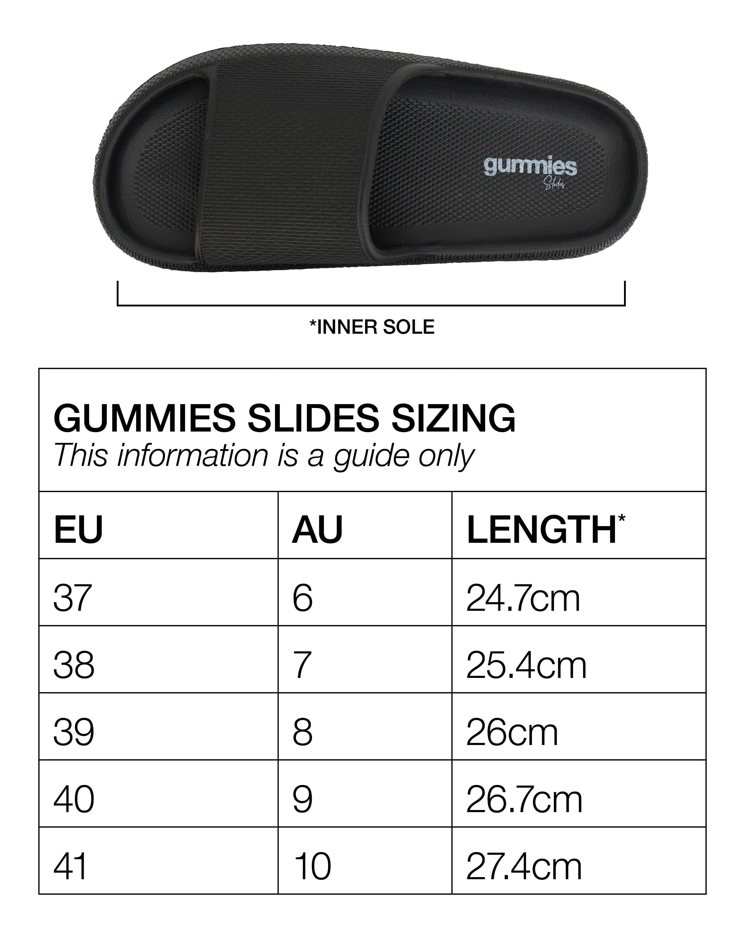 Sizing chart