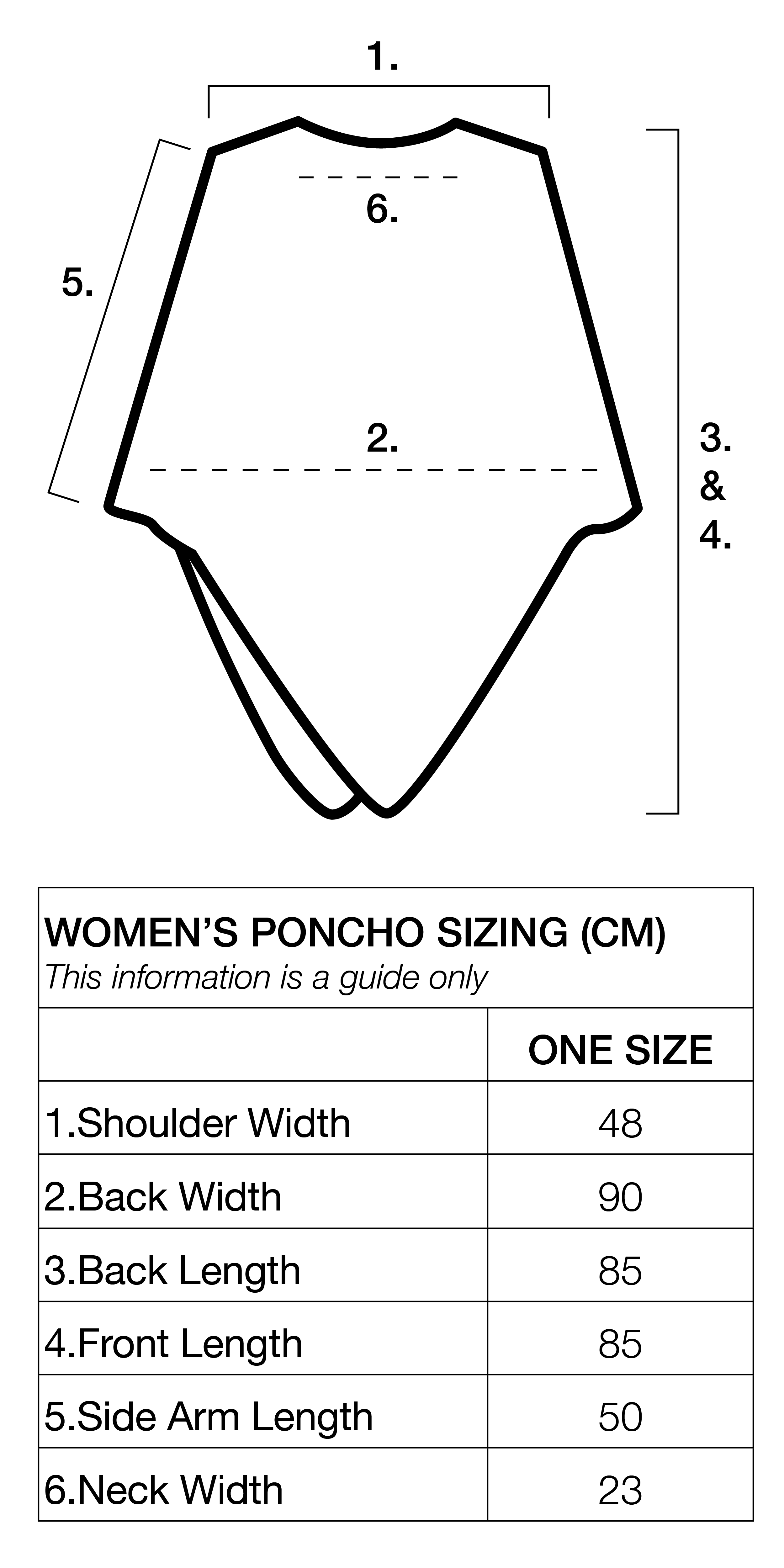 Sizing chart