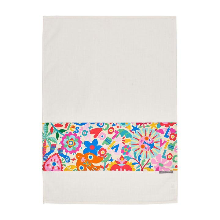 Annabel Trends Cotton Tea Towel in Fiesta design by Rachel Lee