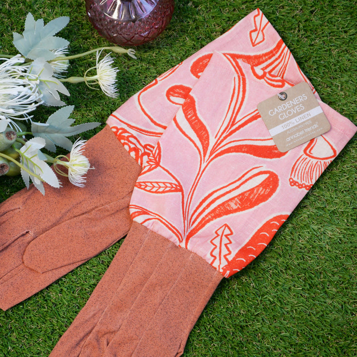 Long Sleeve Garden Gloves - Linen - Trailing Natives