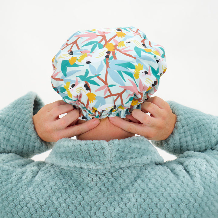 annabel trends white cockatoos shower cap