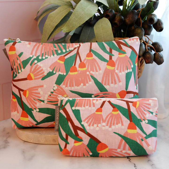 Annabel Trends Blossom Branches Linen Cosmetic Bags
