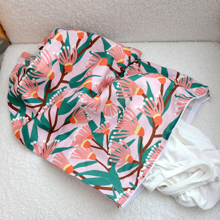 Annabel Trends Blossom Branches Linen Laundry Bag