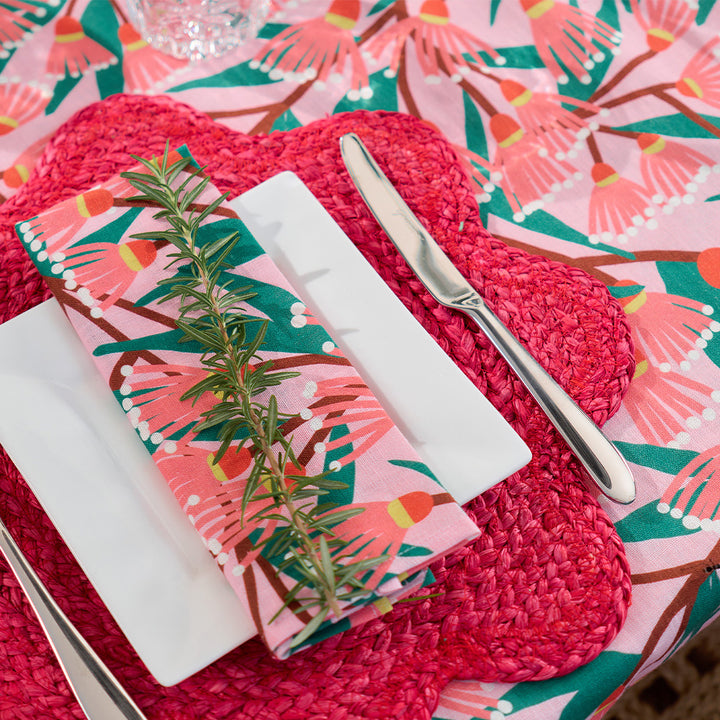 Annabel Trends Blossom Branches Linen Tablecloth and Napkins