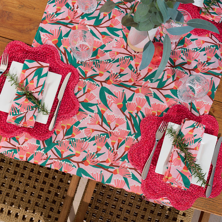 Annabel Trends Blossom Branches Linen Tablecloth and Napkins and Wavy placemat