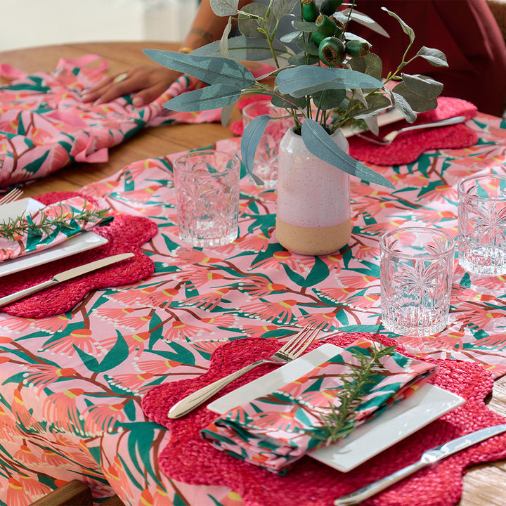 Annabel Trends Blossom Branches Linen Tablecloth and Napkins