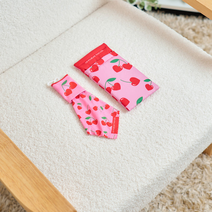Annabel Trends double glasses case and compact cleaning cloth in Cherry design