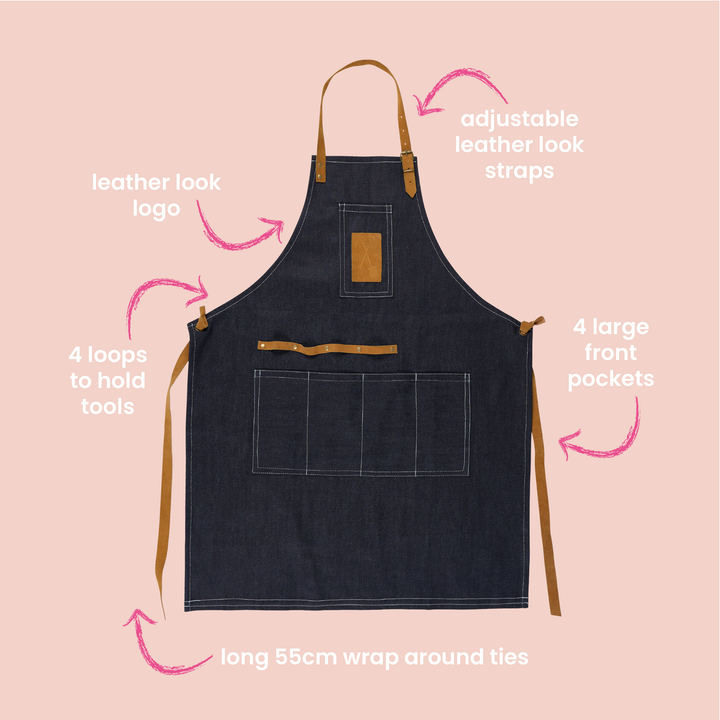 Annabel Trends Sprout Denim apron- info tile