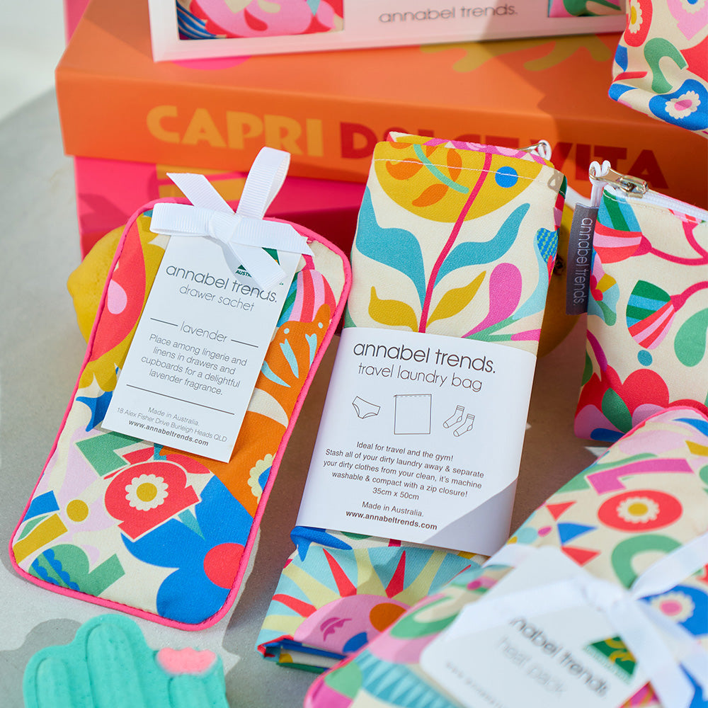 Annabel Trends Cotton Fiesta laundry bag and drawer sachet