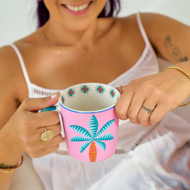 Annabel Trends Fiesta Palm ceramic Mug