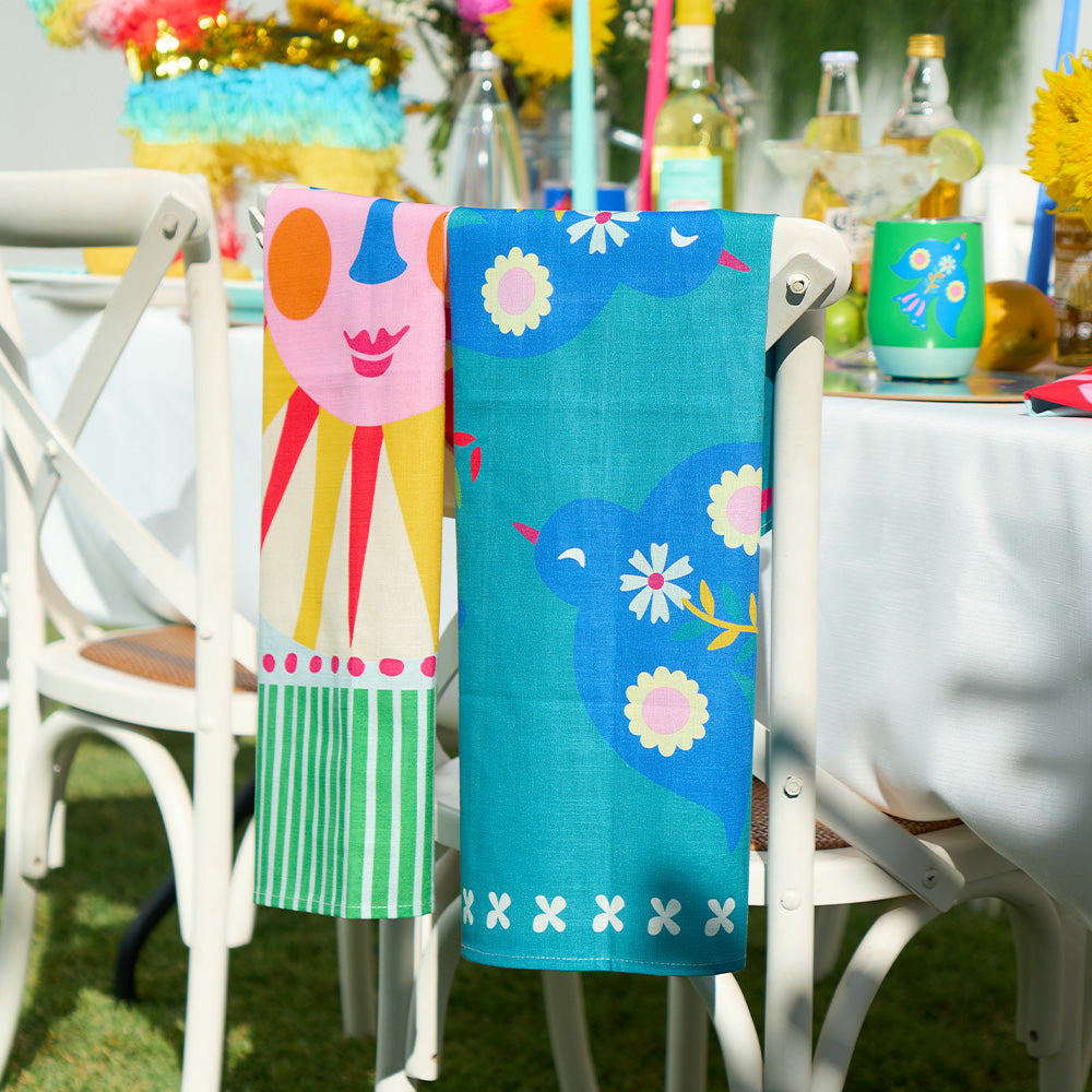 Annabel Trends Fiesta Heart cotton printed tea towels