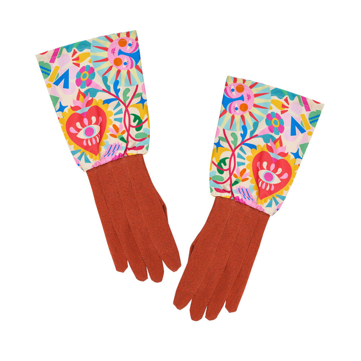 Long Sleeve Garden Gloves - Cotton - Fiesta