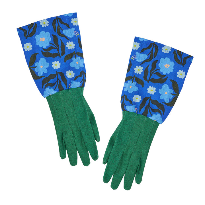 Long Sleeve Garden Gloves - Linen - Nocturnal Blooms