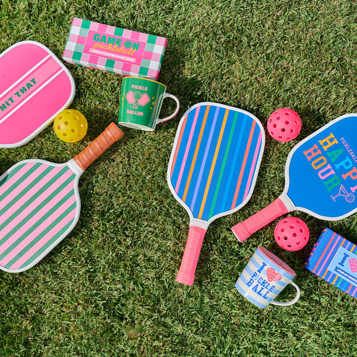 Annabel Trends Pickleball ceramic mugs and boxed socks and bats
