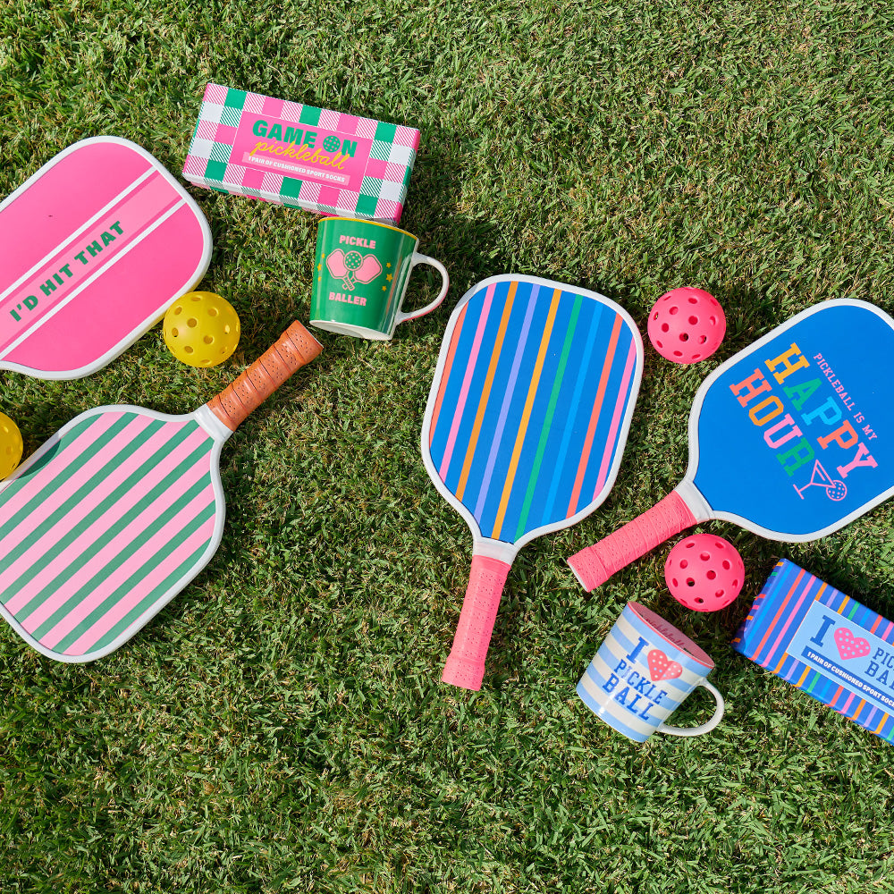 Annabel Trends pickleball sets - bats, balls, socks, mug