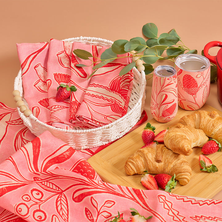 annabel trends trailing natives linen tea-towel, napkins