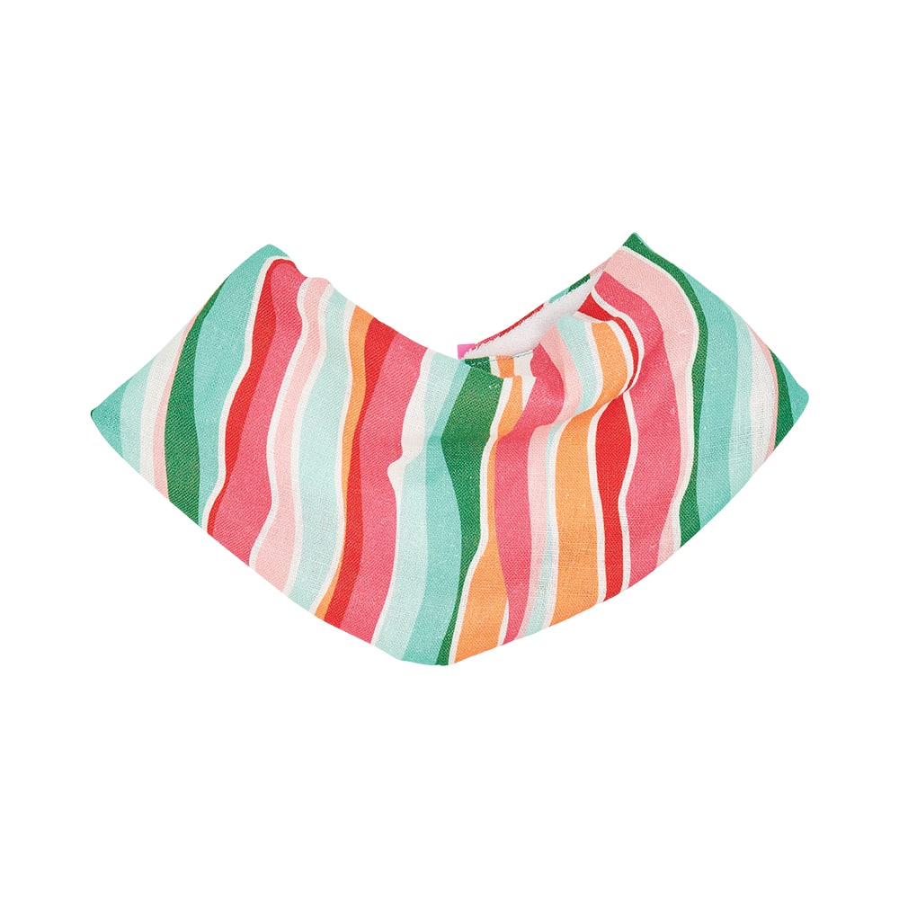 Baby's Bandana Bib. Linen. Sherbet Ribbons Design