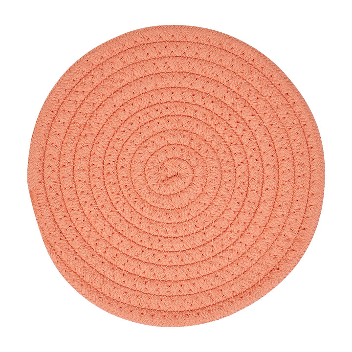 rope trivet - large - coral