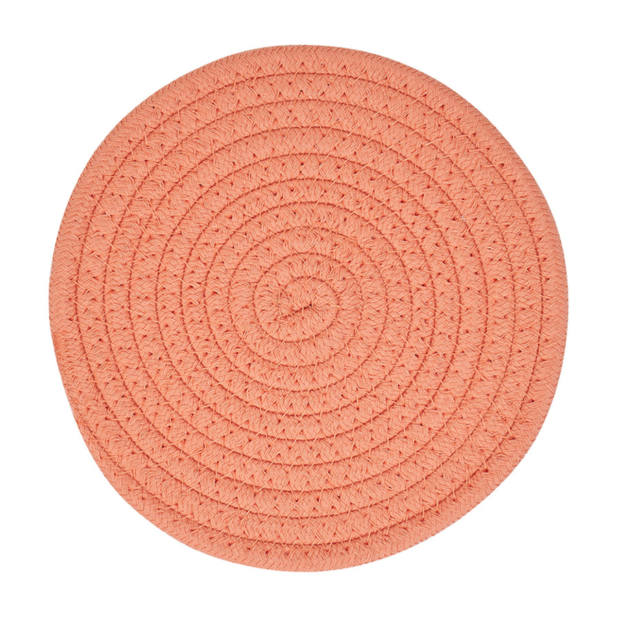 rope trivet - coral
