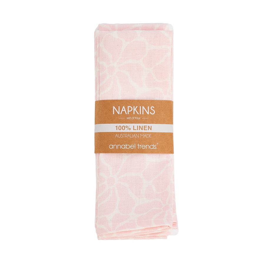 Napkin set - Pink petal floral