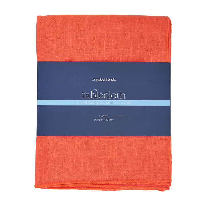Tablecloth- Stonewashed - 300cm - Coral