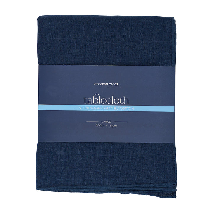 Tablecloth- Stonewashed - 300cm - Navy