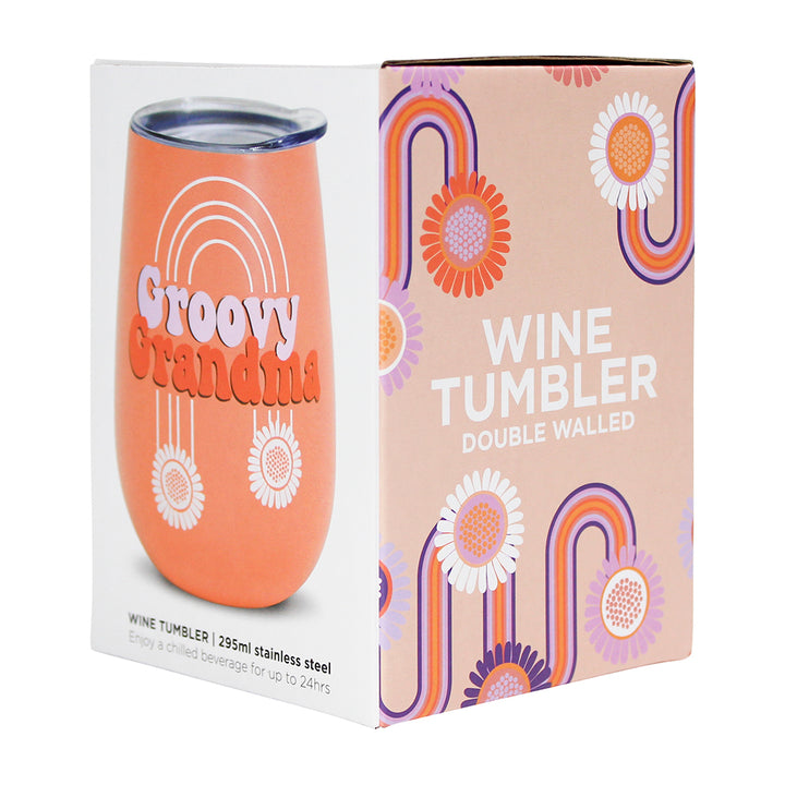 Wine Tumbler - Double Walled - Groovy Grandma